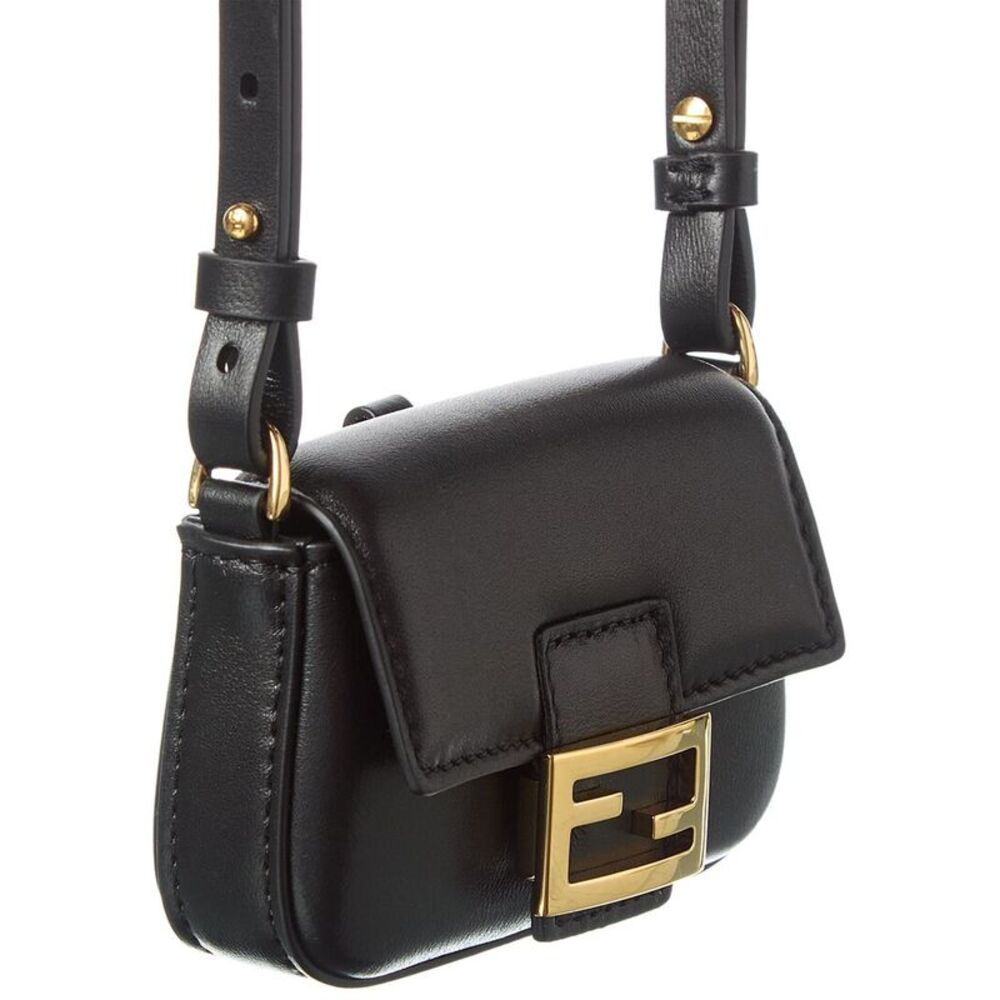 Fendi Baguette Leather Bag Charm, Black - Picture 3 of 4